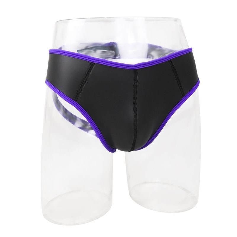 Pouch Boxer Pouch - 남성용 섹시한 PU 가죽 트라이앵글 브리프,