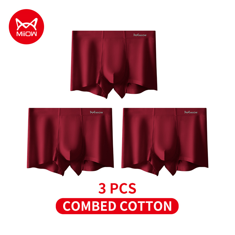 MiiOW 3Pcs 가을 겨울 코튼 남성 속옷 럭키 레 - Boxer Brief Pack Cotton 리뷰 및 가격