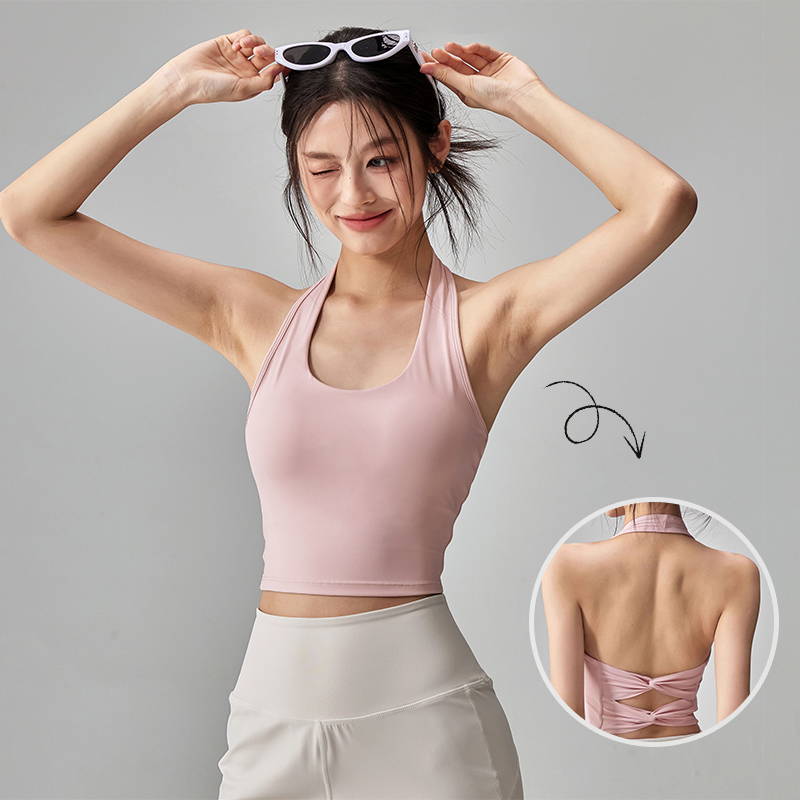 여성용 더블 보우노트 홀터 운동 탱크탑 - 깊게 파인  - Suspender Tank Top 리뷰 및 가격
