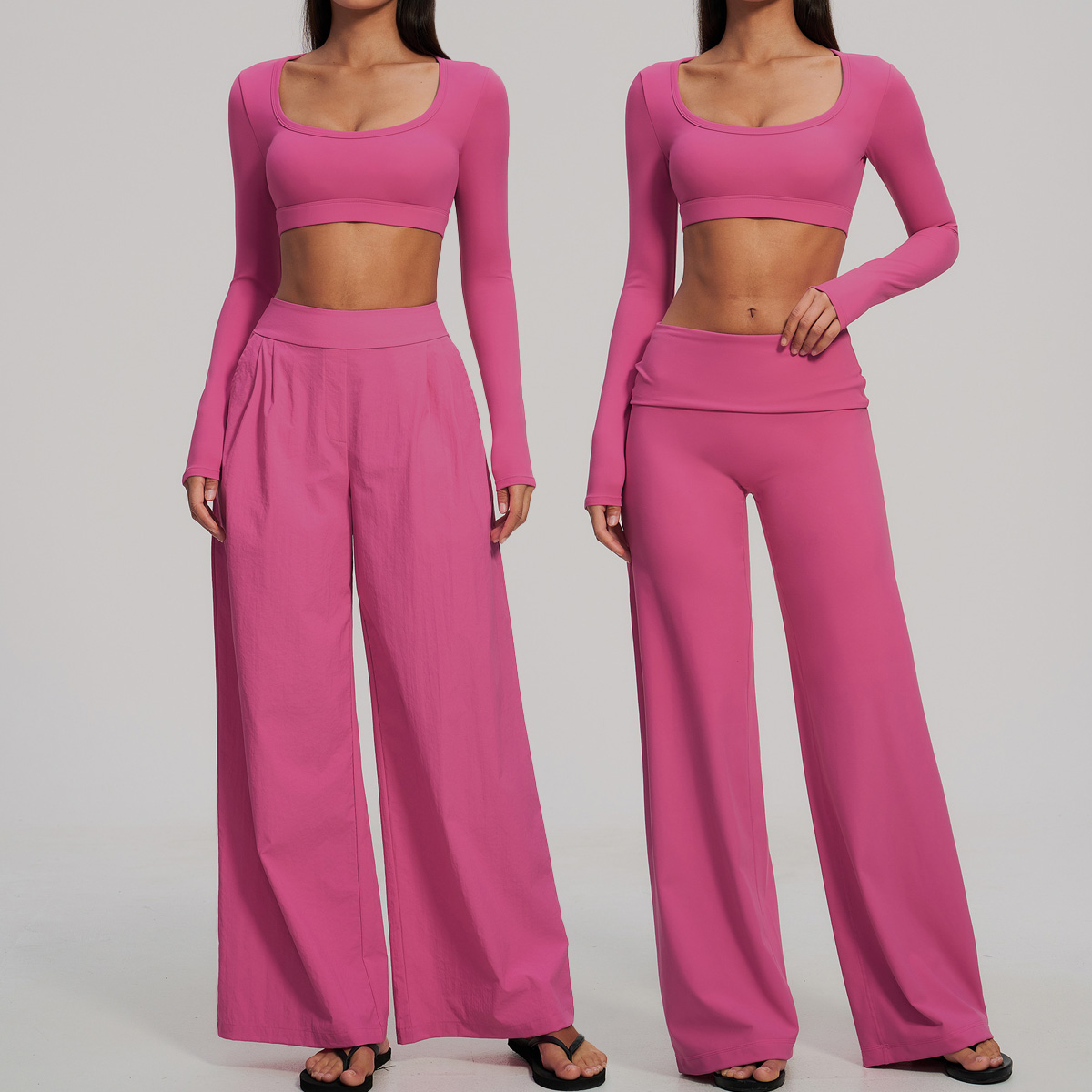 스포츠 세트 2피스 여성용 긴소매 백리스 피트니스 탑  - Compression Long Pant 리뷰 및 가격