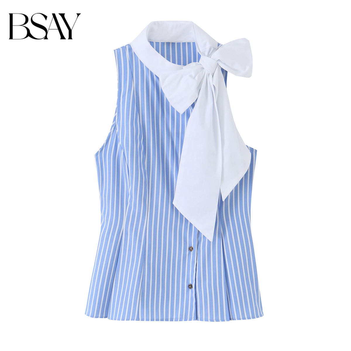 BSAY 2026 여름 블루 화이트 스트라이프 홀터넥  - Suspender Tank Top 리뷰 및 가격